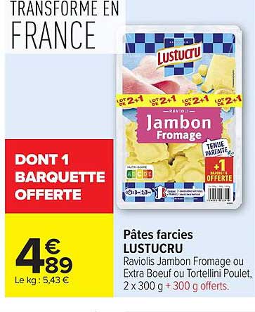 DONT 1 BARQUETTE OFFERTE