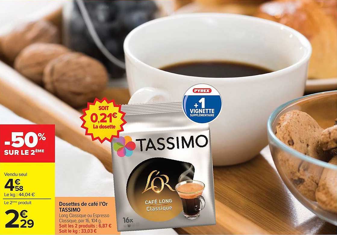 Dosettes de café l'OR TASSIMO