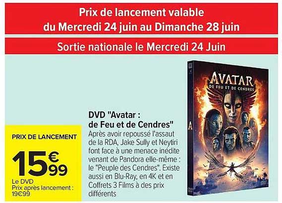 DVD "Avatar : de Feu et de Cendres"