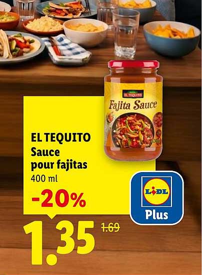 EL TEQUITO Sauce pour fajitas 400 ml -20%