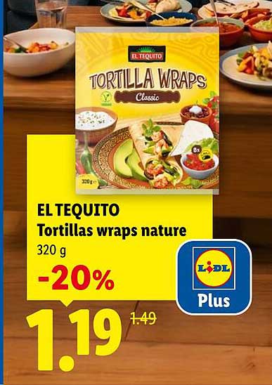 EL TEQUITO Tortillas wraps nature 320 g