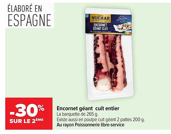 Encornet géant cuit entier