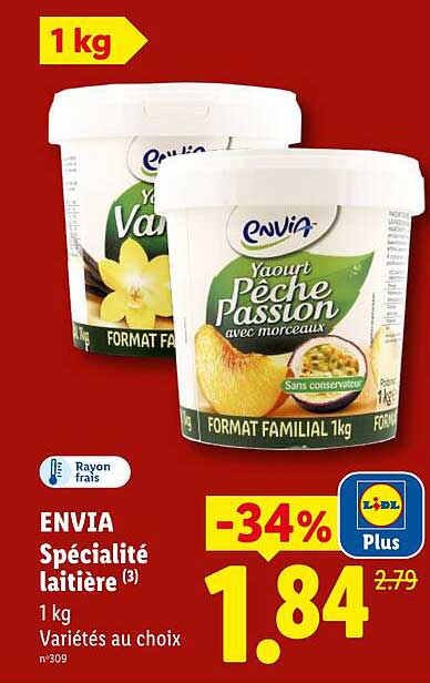 ENVIA Spécialité laitière 1 kg Variétés au choix