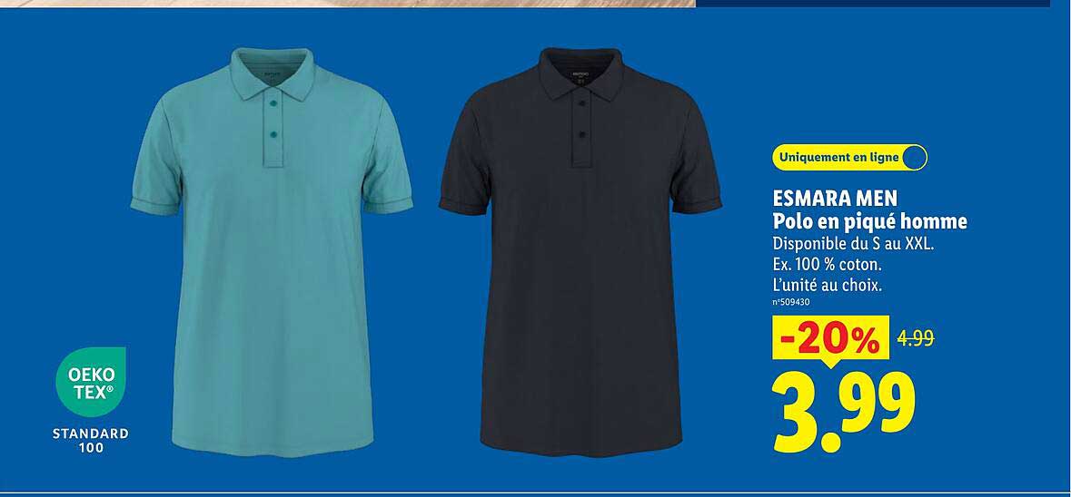 ESMARA MEN Polo en piqué homme
