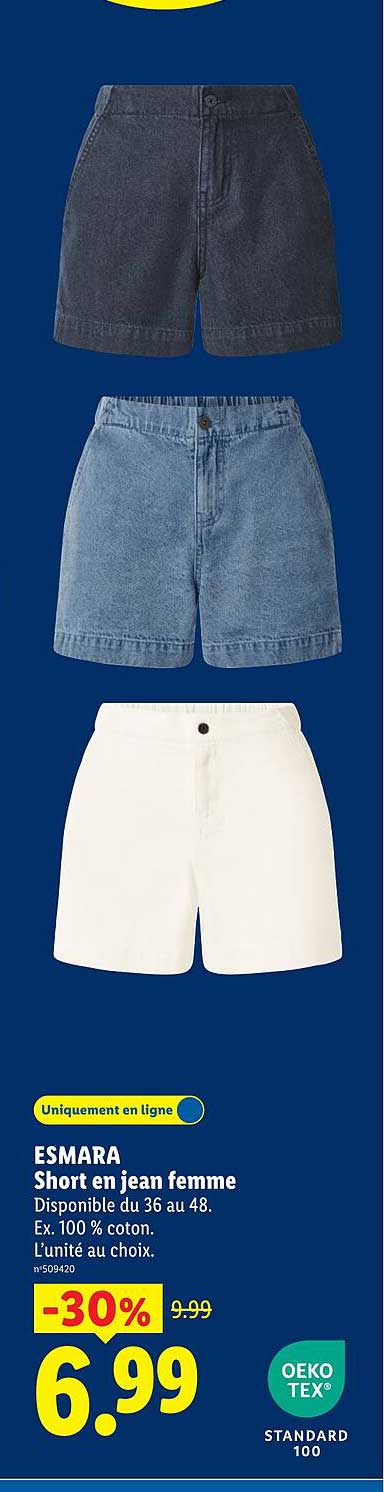 ESMARA Short en jean femme