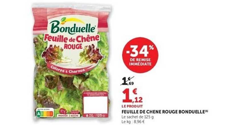 FEUILLE DE CHENE ROUGE BONDUELLE
