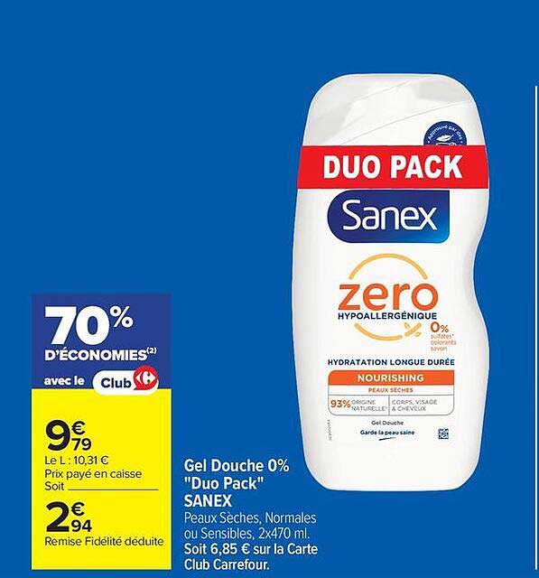 Gel Douche 0% "Duo Pack" SANEX