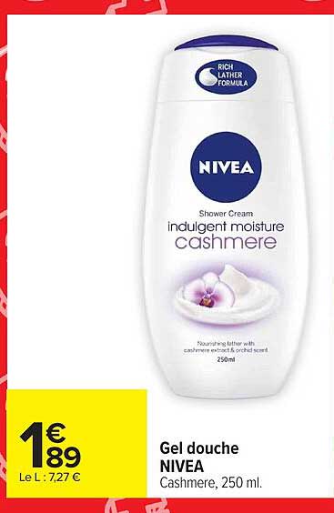 Gel douche NIVEA Cashmere, 250 ml.