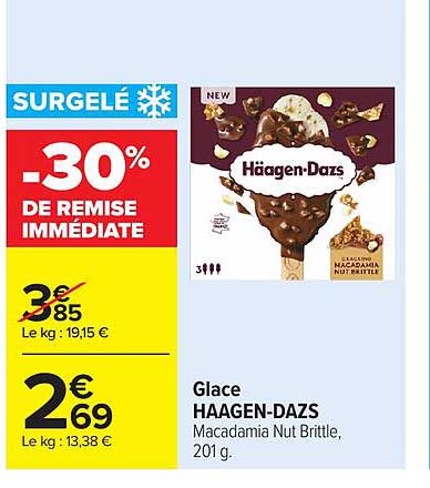 Glace HAAGEN-DAZS Macadamia Nut Brittle, 201 g.