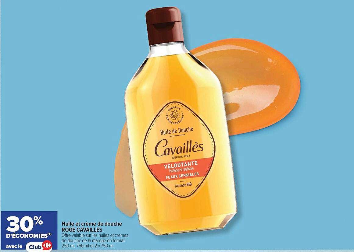 Huile et crème de douche ROGE CAVAILLES