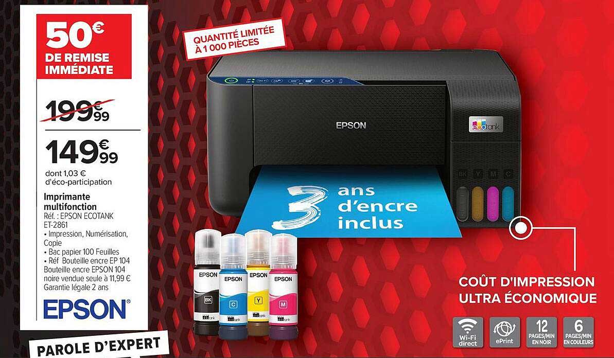 Imprimante multifonction EPSON ECOTANK ET-2861
