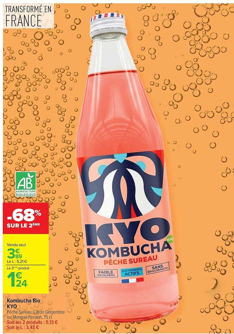 Kombucha Bio KYO Pêche Sureau