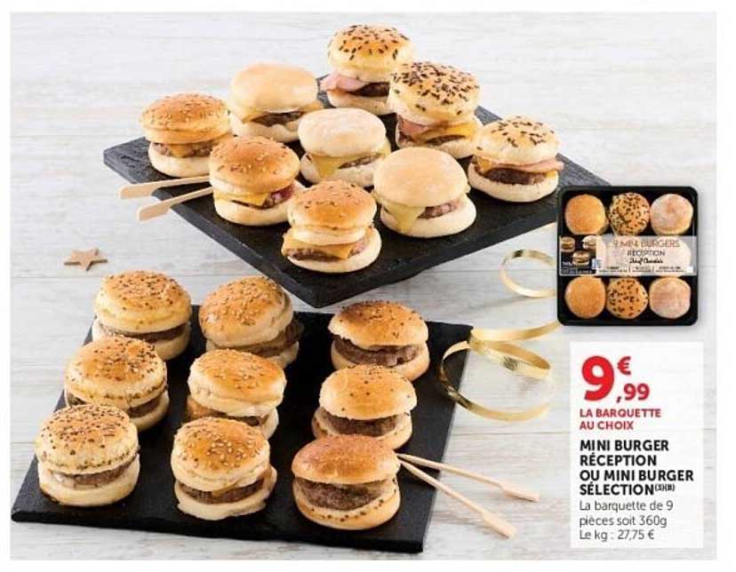 LA BARQUETTE AU CHOIX MINI BURGER RECEPTION OU MINI BURGER SELECTION(3*18)