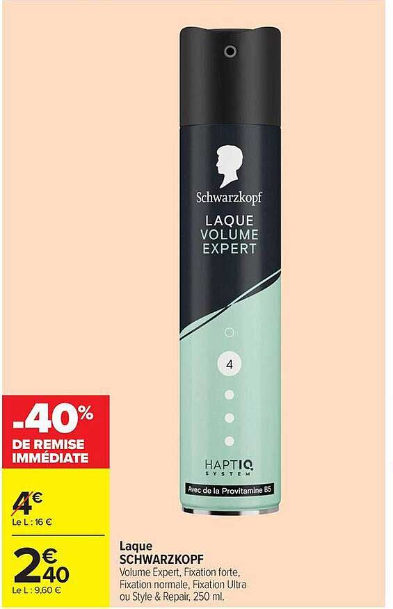 Laque SCHWARZKOPF Volume Expert, Fixation forte, Fixation normale, Fixation Ultra ou Style & Repair, 250 ml.