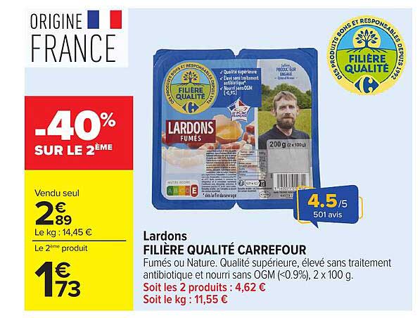 Lardons FILIÈRE QUALITÉ CARREFOUR
