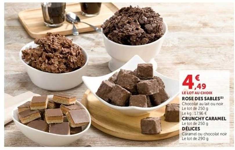 LE LOT AU CHOIX ROSE DES SABLES CRUNCHY CARAMEL DÉLICES