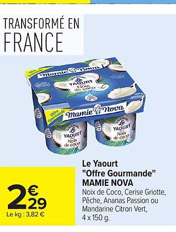 Le Yaourt "Offre Gourmande" MAMIE NOVA
