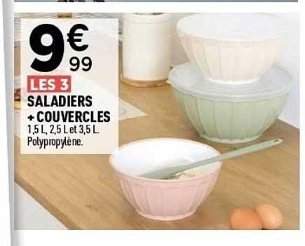 LES 3 SALADIERS + COUVERCLES