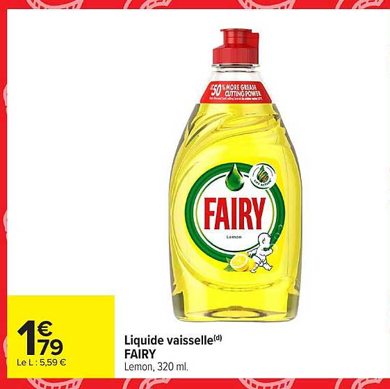 Liquide vaisselle FAIRY Lemon, 320 ml.