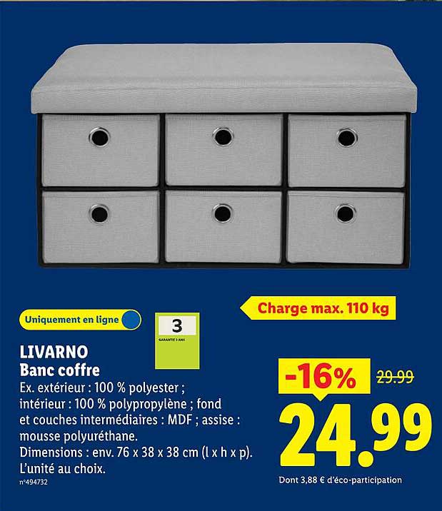 LIVARNO Banc coffre