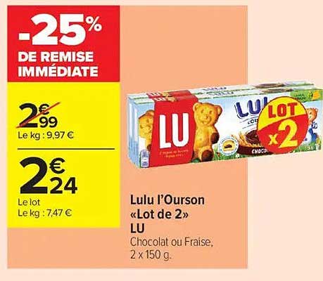 Lulu l’Ourson «Lot de 2» LU