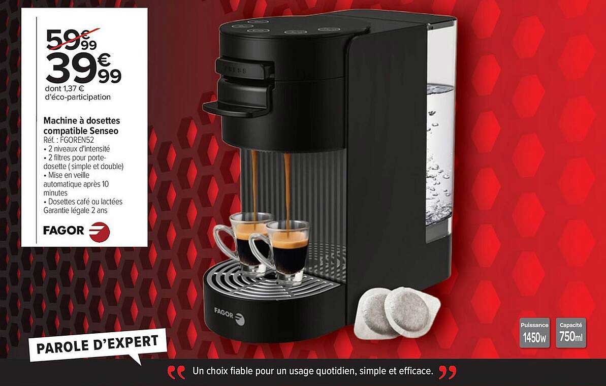 Machine à dosettes compatible Senseo