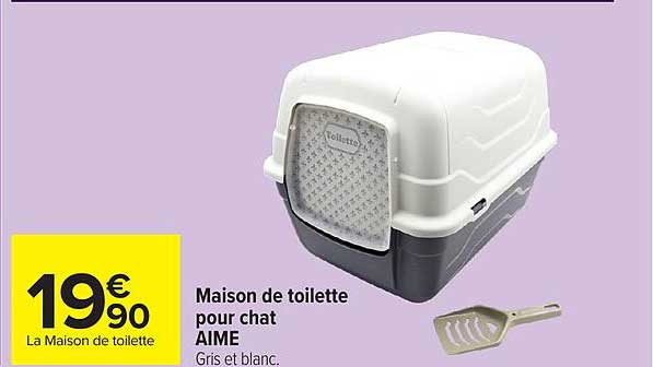 Maison de toilette pour chat AIME Gris et blanc.