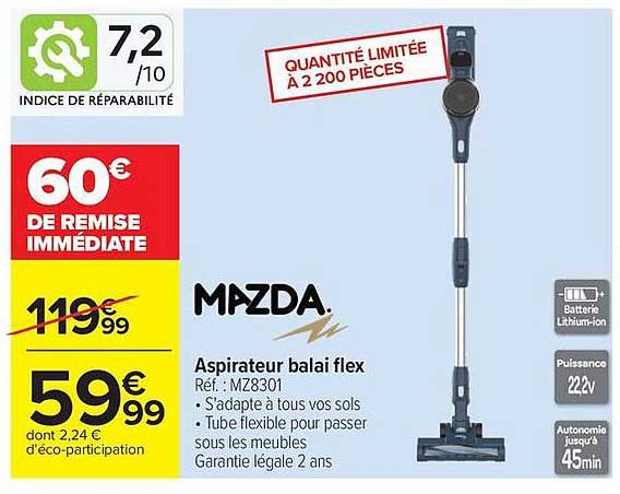 MAZDA. Aspirateur balai flex