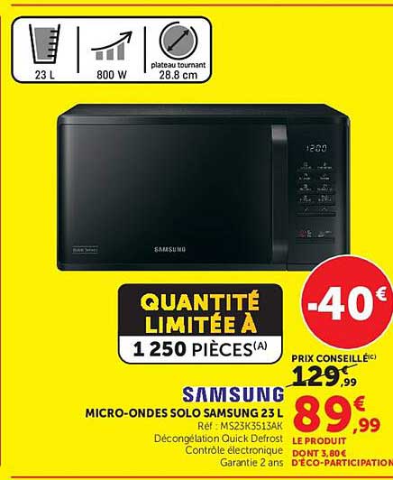MICRO-ONDES SOLO SAMSUNG 23 L
