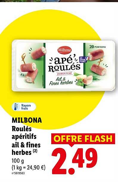 MILBONA Roulés apéritifs ail & fines herbes