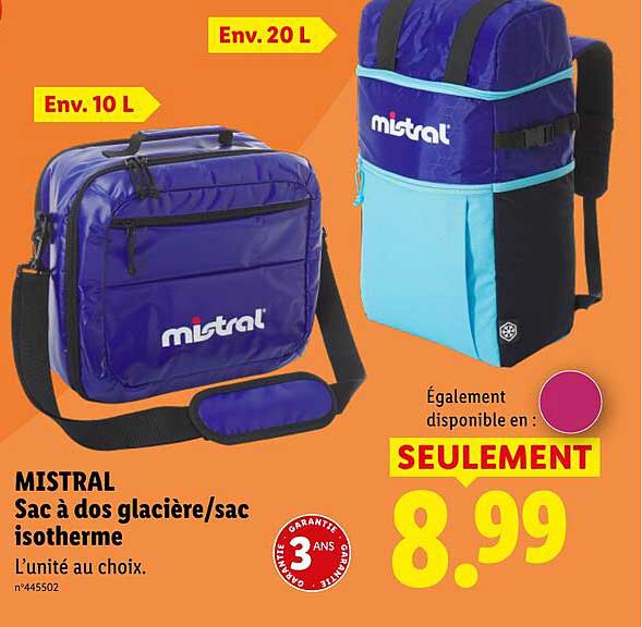 MISTRAL Sac à dos glacière/sac isotherme