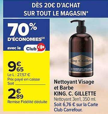 Nettoyant Visage et Barbe KING. C. GILLETTE