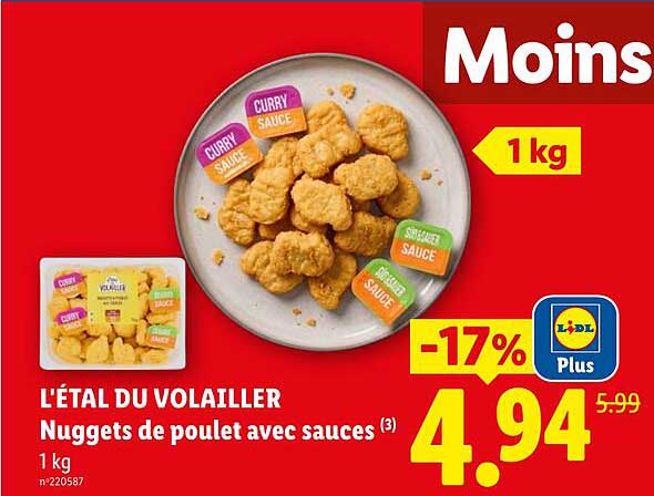 Nuggets de poulet avec sauces