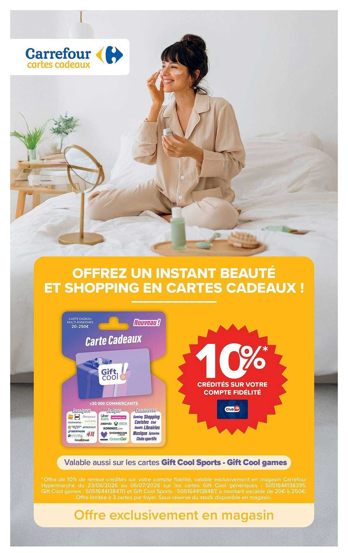 OFFREZ UN INSTANT BEAUTÉ ET SHOPPING EN CARTES CADEAUX !