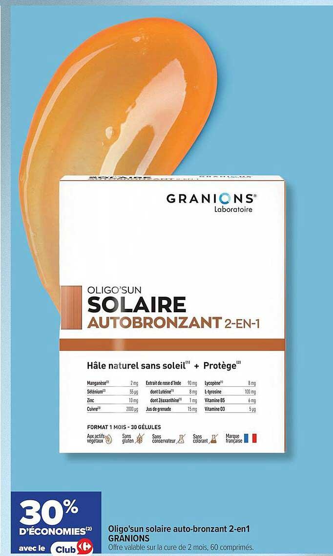 Oligo'sun solaire auto-bronzant 2-en-1 GRANIONS