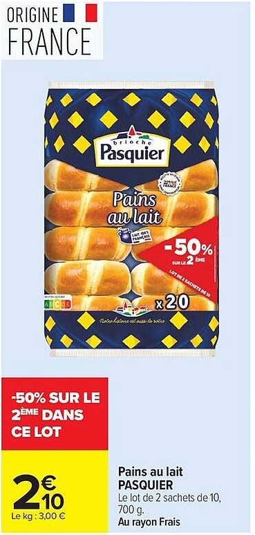 Pains au lait PASQUIER
