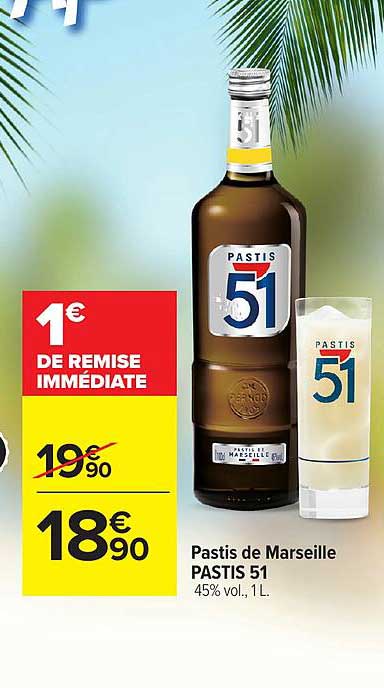 Pastis de Marseille PASTIS 51 45% vol., 1L