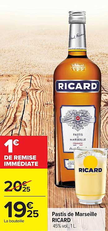 Pastis de Marseille RICARD 45% vol. 1 L