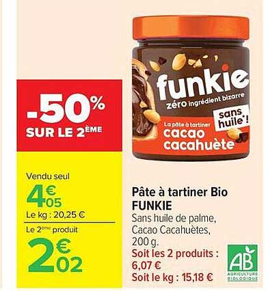 Pâte à tartiner Bio FUNKIE