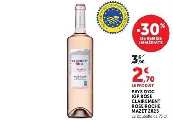 PAYS D'OC IGP ROSE CLAIREMENT ROSE ROCHE MAZET 2025