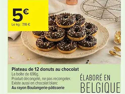 Plateau de 12 donuts au chocolat