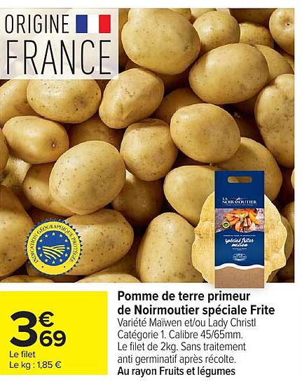 Pomme de terre primeur de Noirmoutier spéciale Frite