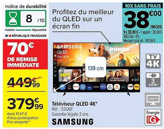 Profitez du meilleur du QLED sur un écran fin