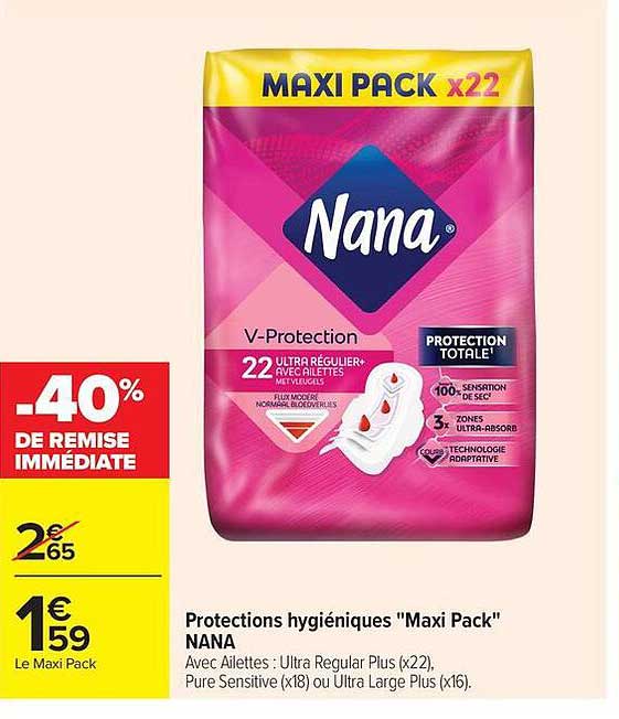 Protections hygiéniques "Maxi Pack" NANA