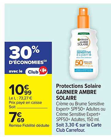 Protections Solaire GARNIER AMBRE SOLAIRE