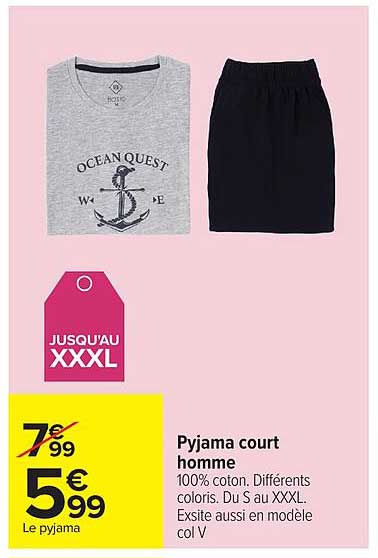 Pyjama court homme