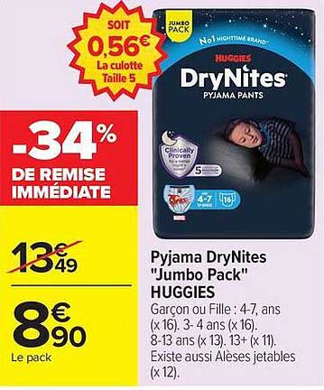 Pyjama DryNites "Jumbo Pack" HUGGIES