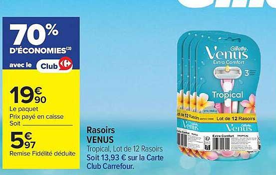 Rasoirs VENUS Tropical, Lot de 12 Rasoirs