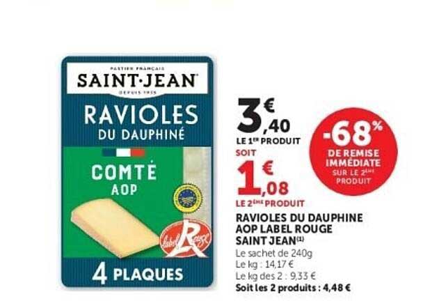 RAVIOLES DU DAUPHINE AOP LABEL ROUGE SAINT JEAN