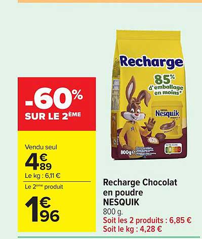 Recharge Chocolat en poudre NESQUIK